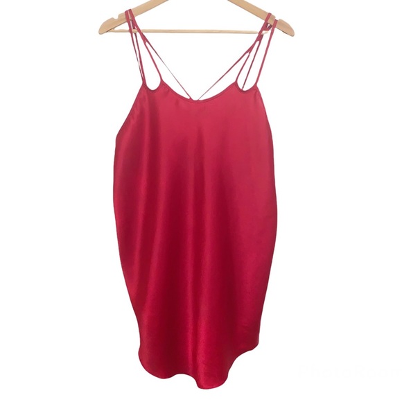 Vintage La Senza Satin Slip Dress Red Size Large - Picture 8 of 8